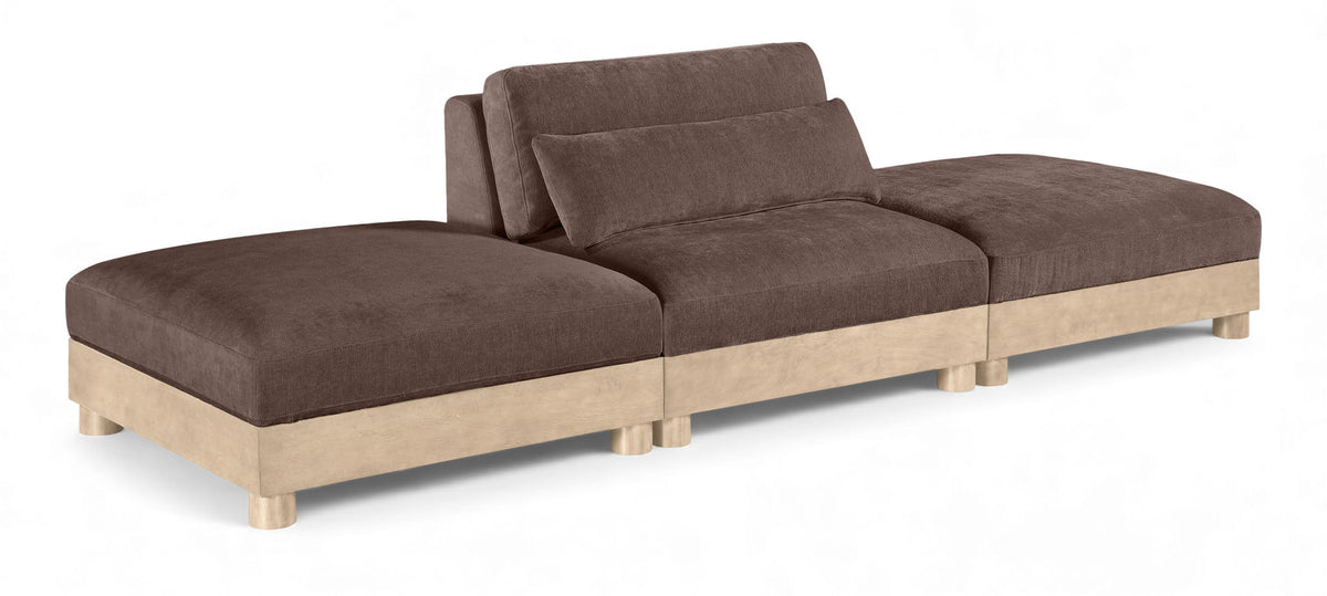 Turin - Chenille Fabric Upholstered Modular Sectional - Brown
