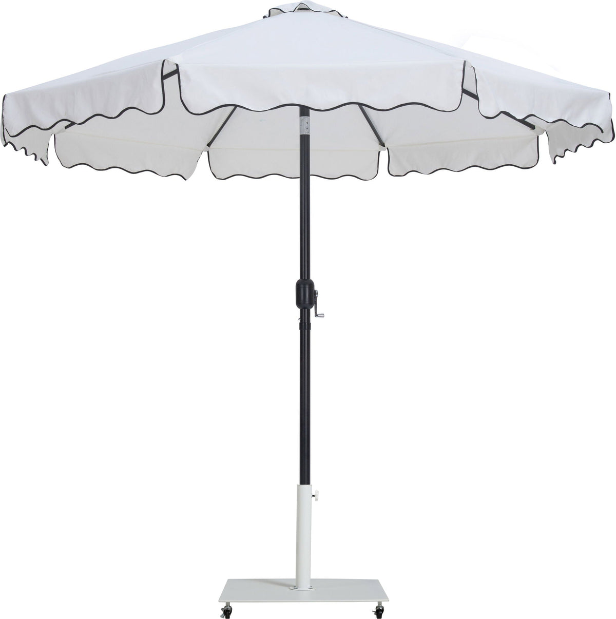 Amalfi - Aluminum Patio Umbrella - White Base / Black Pole