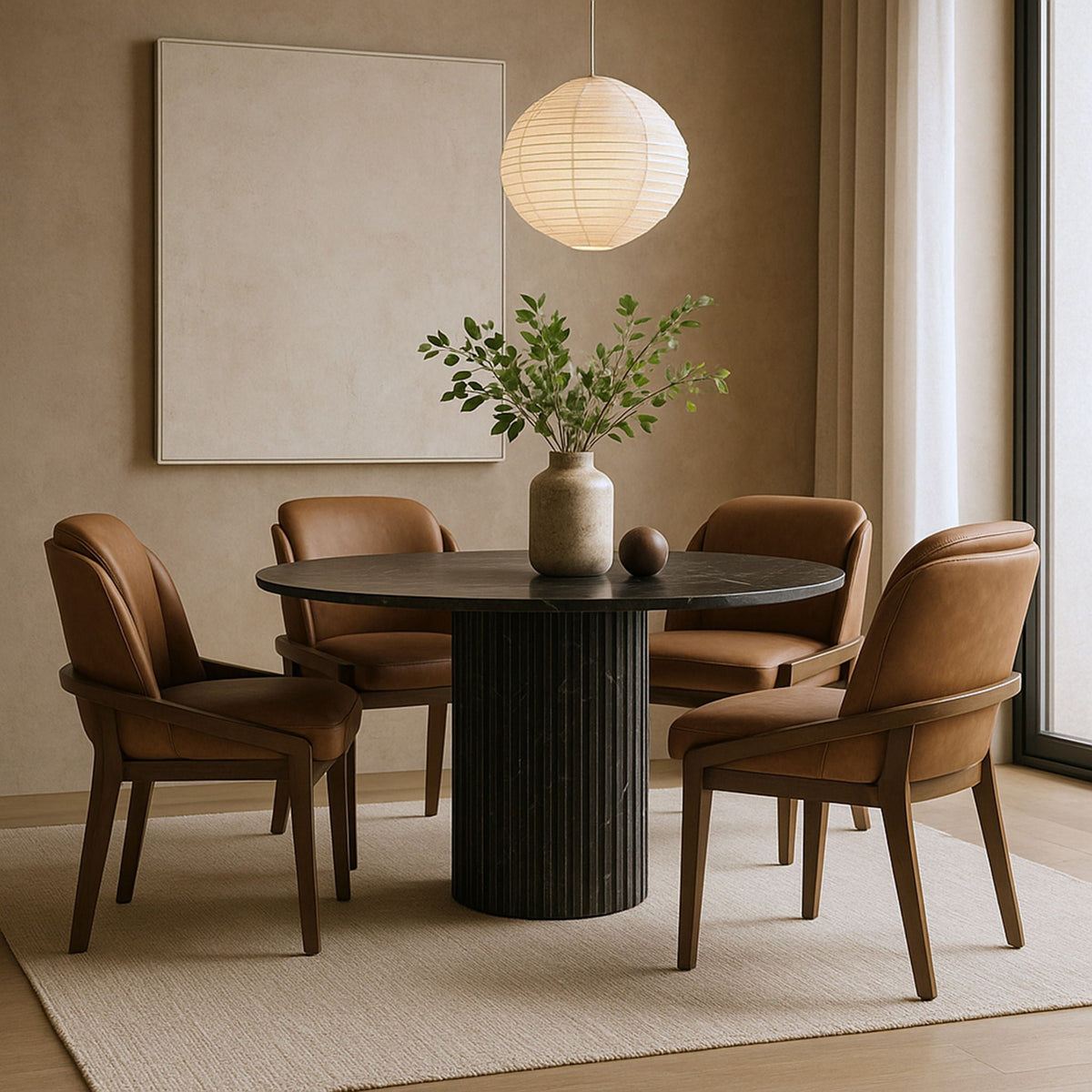Navo - Vegan Leather Upholstered Dining Chair - Brown
