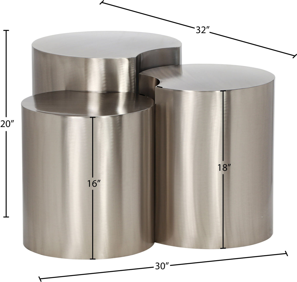 Dimple - 20" 3 Piece Modular End Table