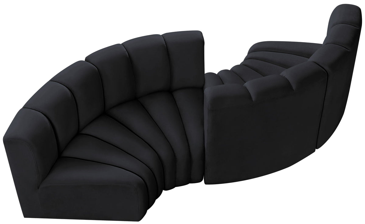 Arc - Velvet 4 Piece Curved Modular Sofa