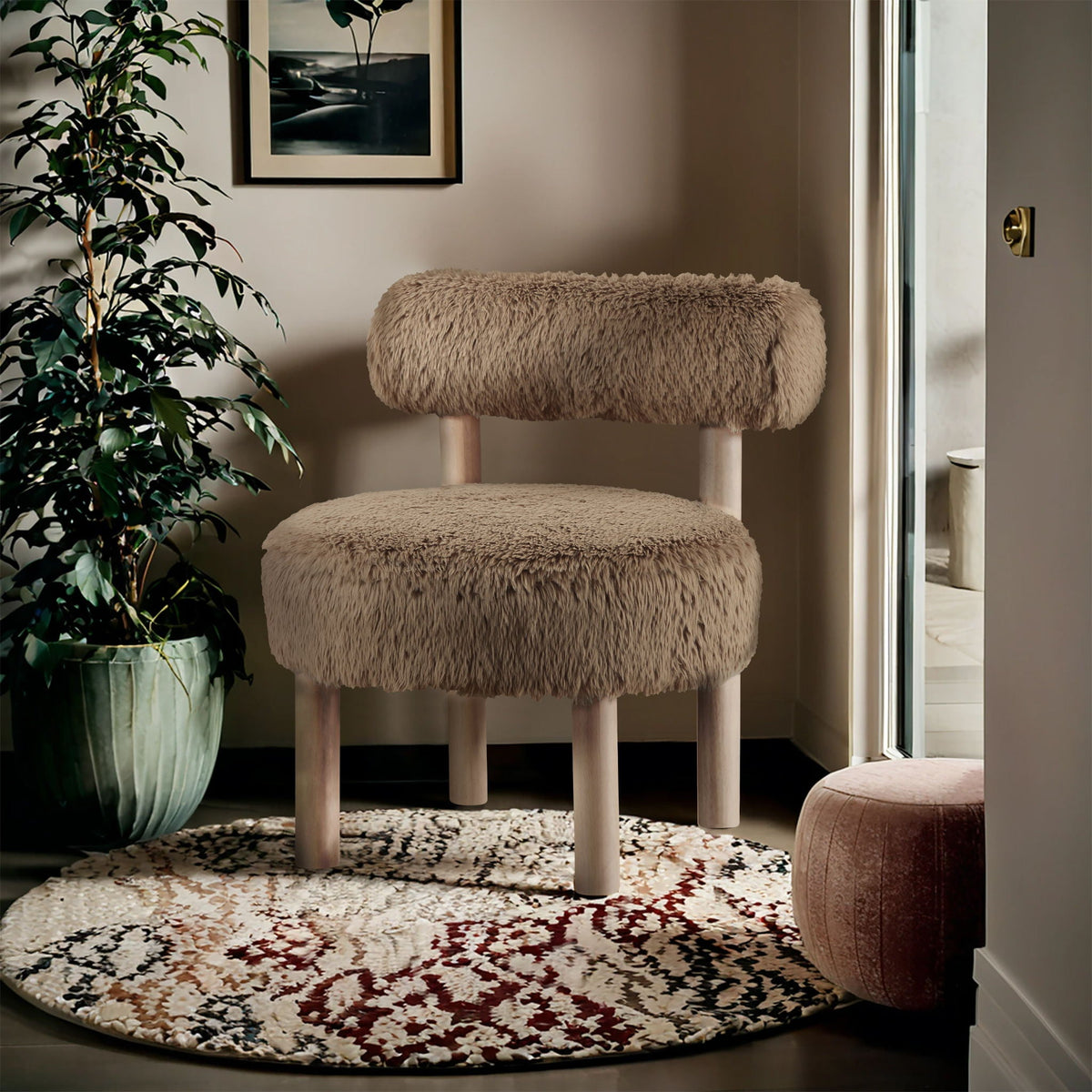 Ambre - Shearling Fabric Accent Chair