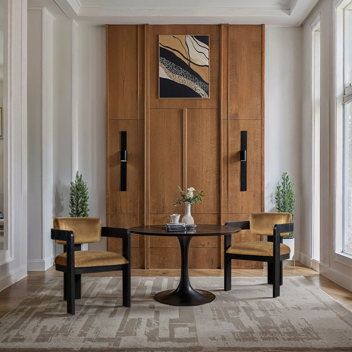 Sacha - Velvet Dining Chair With Black Base (Set of 2)