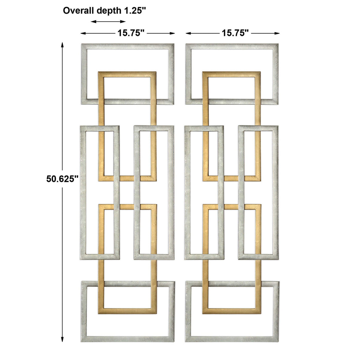 Aerin - Geometric Wall Art (Set of 2) - Gold