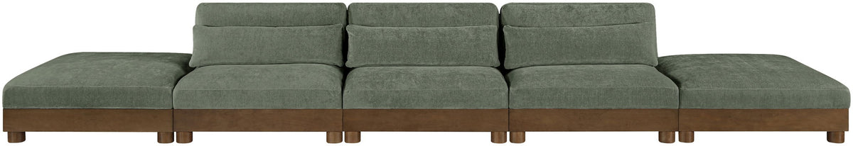 Turin - Chenille Fabric Upholstered Modular Sectional - Green