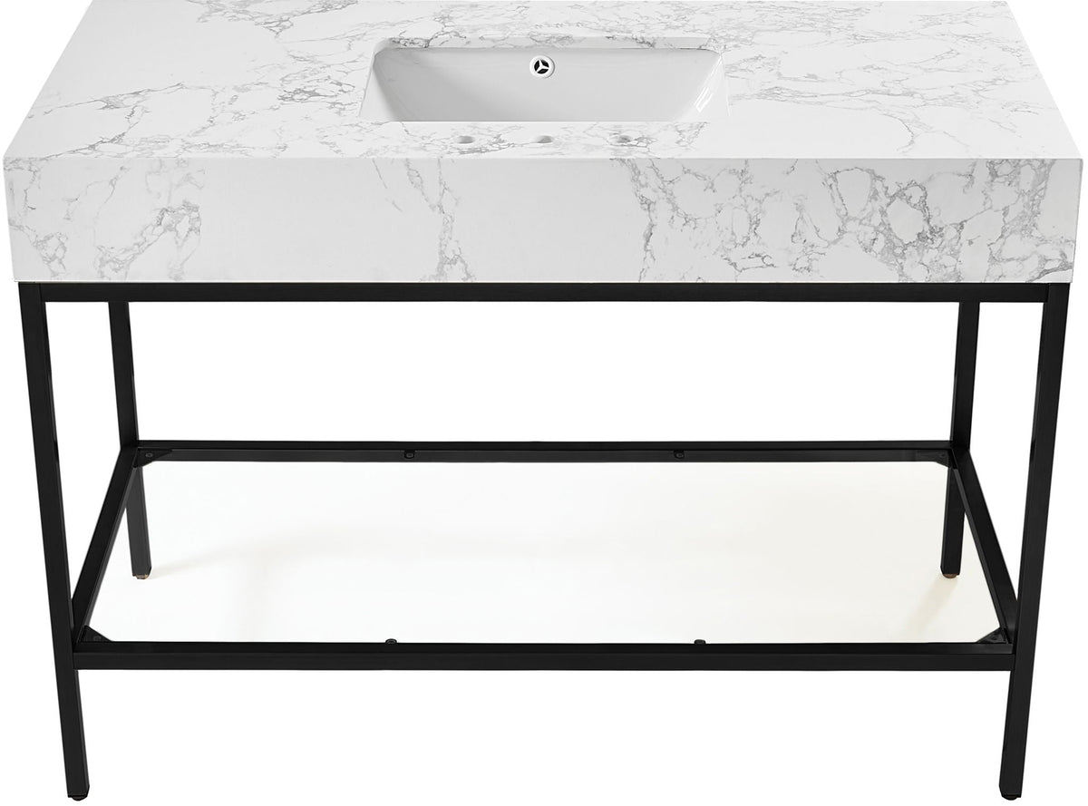 Marmo - Engineered Marble Bathroom Vanity With Black Base
