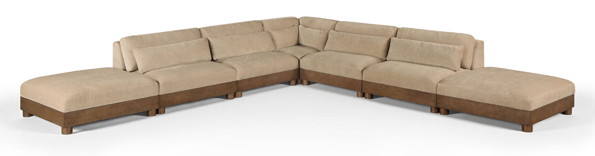 Turin - Chenille Fabric Upholstered Modular Sectional - Beige