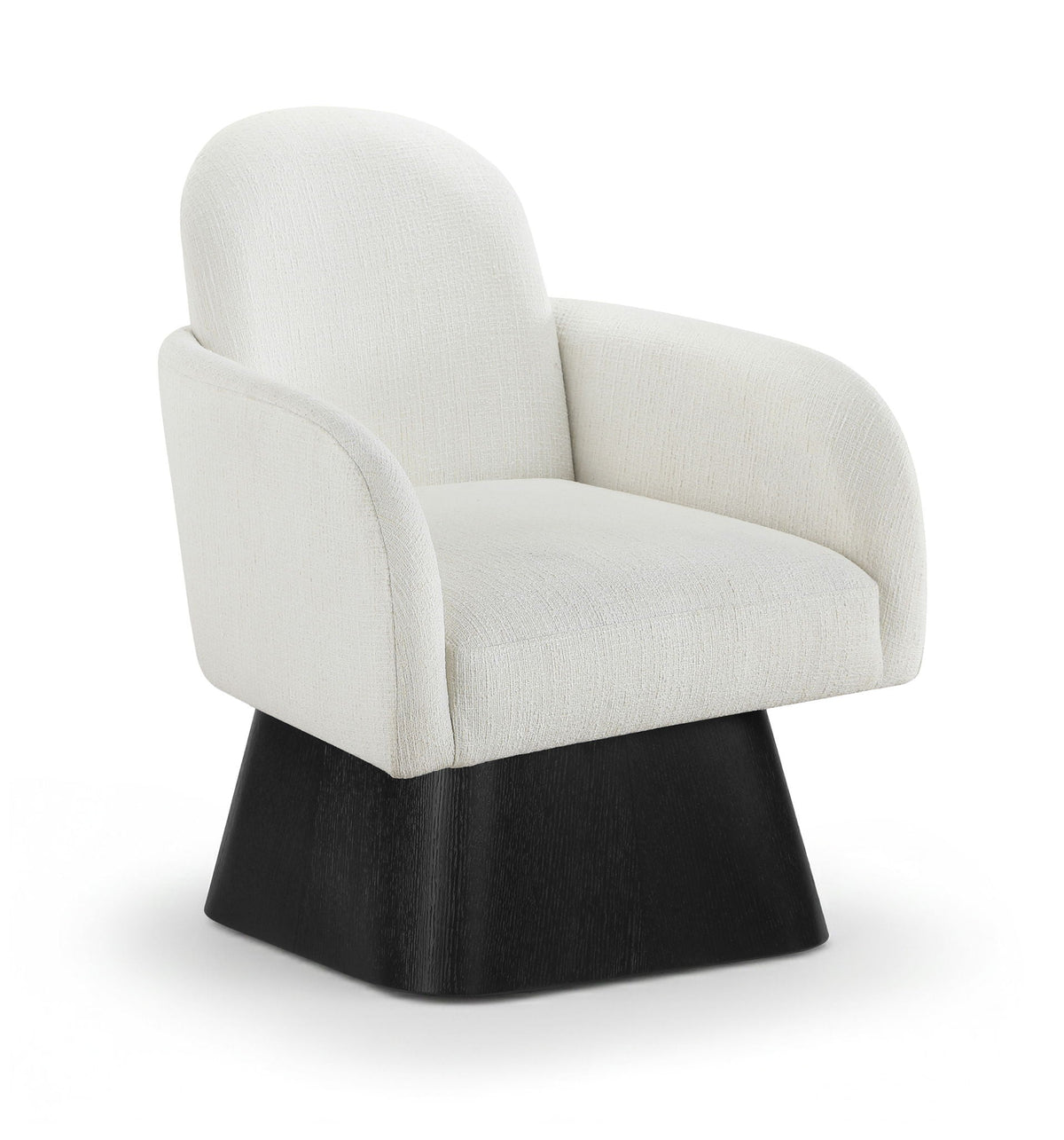 Marlowe - Linen Textured Fabric Upholstered Swivel Accent Chair - Stained Black