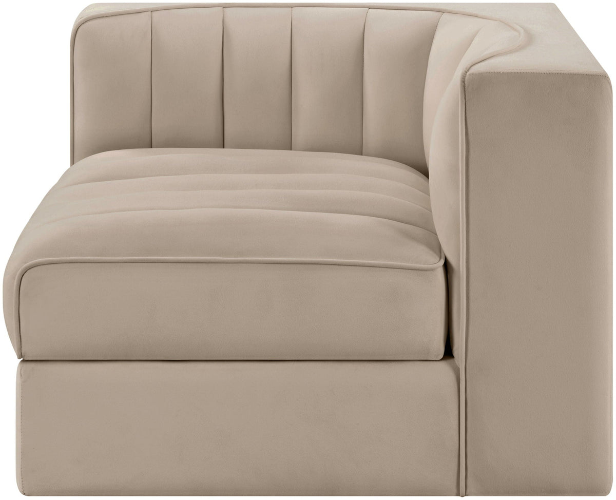 Rummi - Velvet Performance Fabric Upholstered Modular Corner Chair