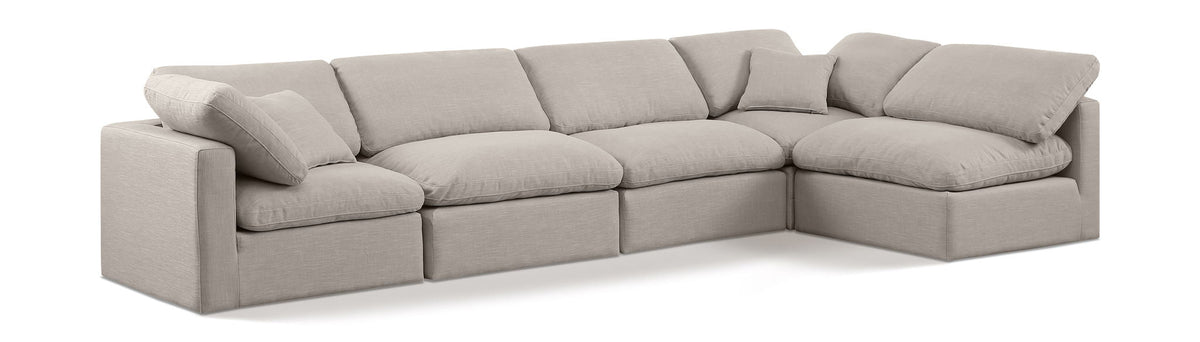 Indulge - Linen 5 Piece Modular Sectional