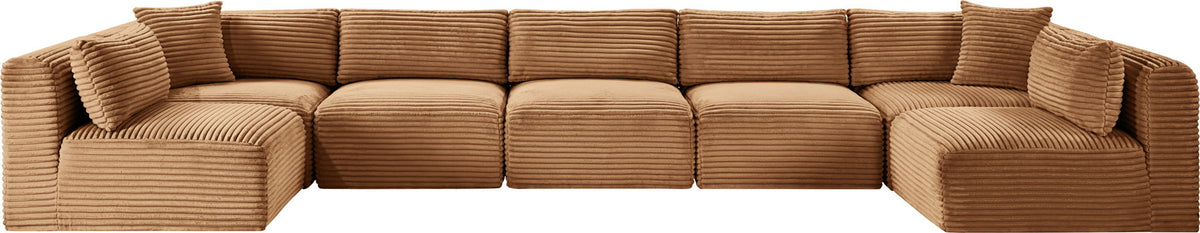 Shaggy - Fabric 7 Piece Modular U-Shaped Armless Sectional