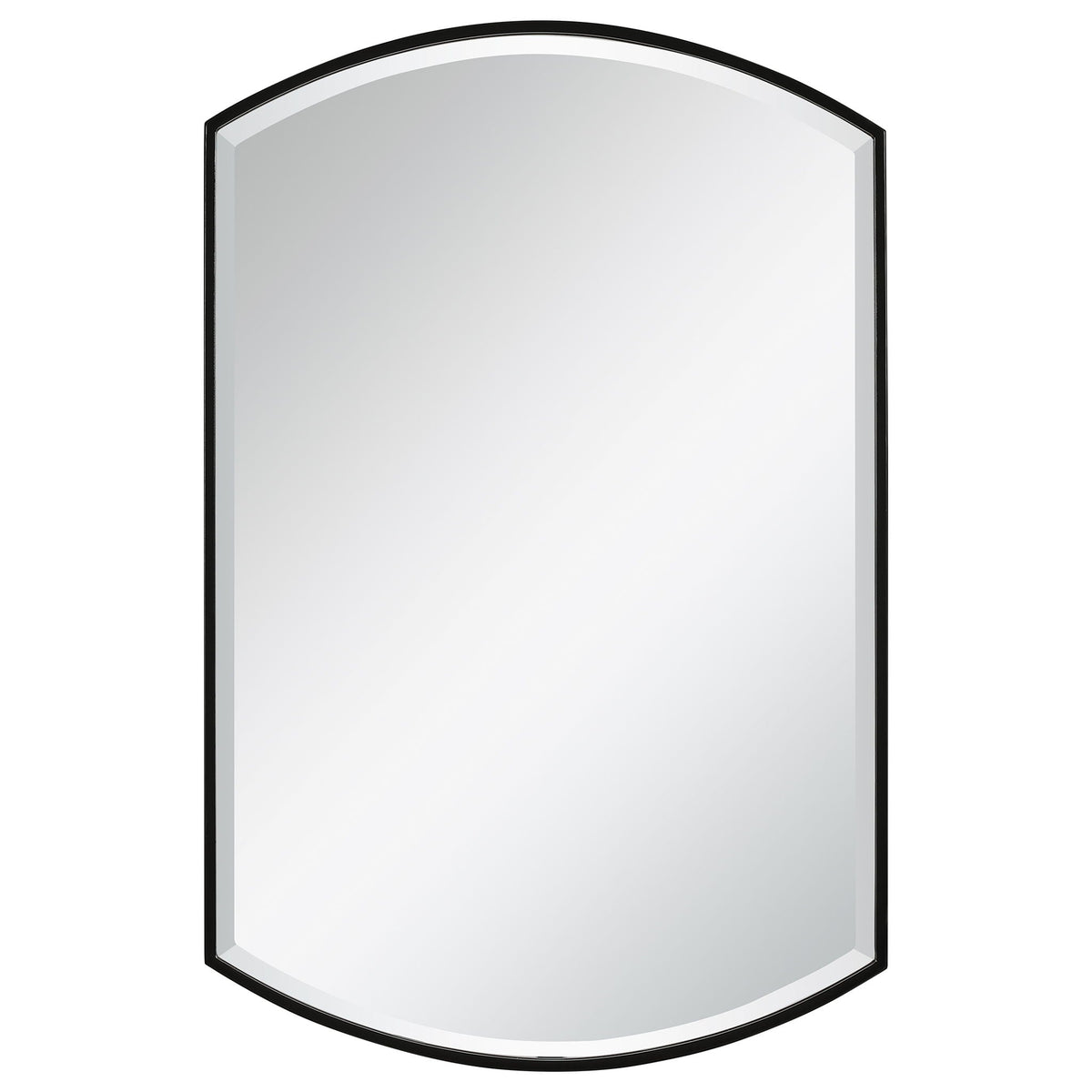 Shield - Shaped Iron Mirror - Black