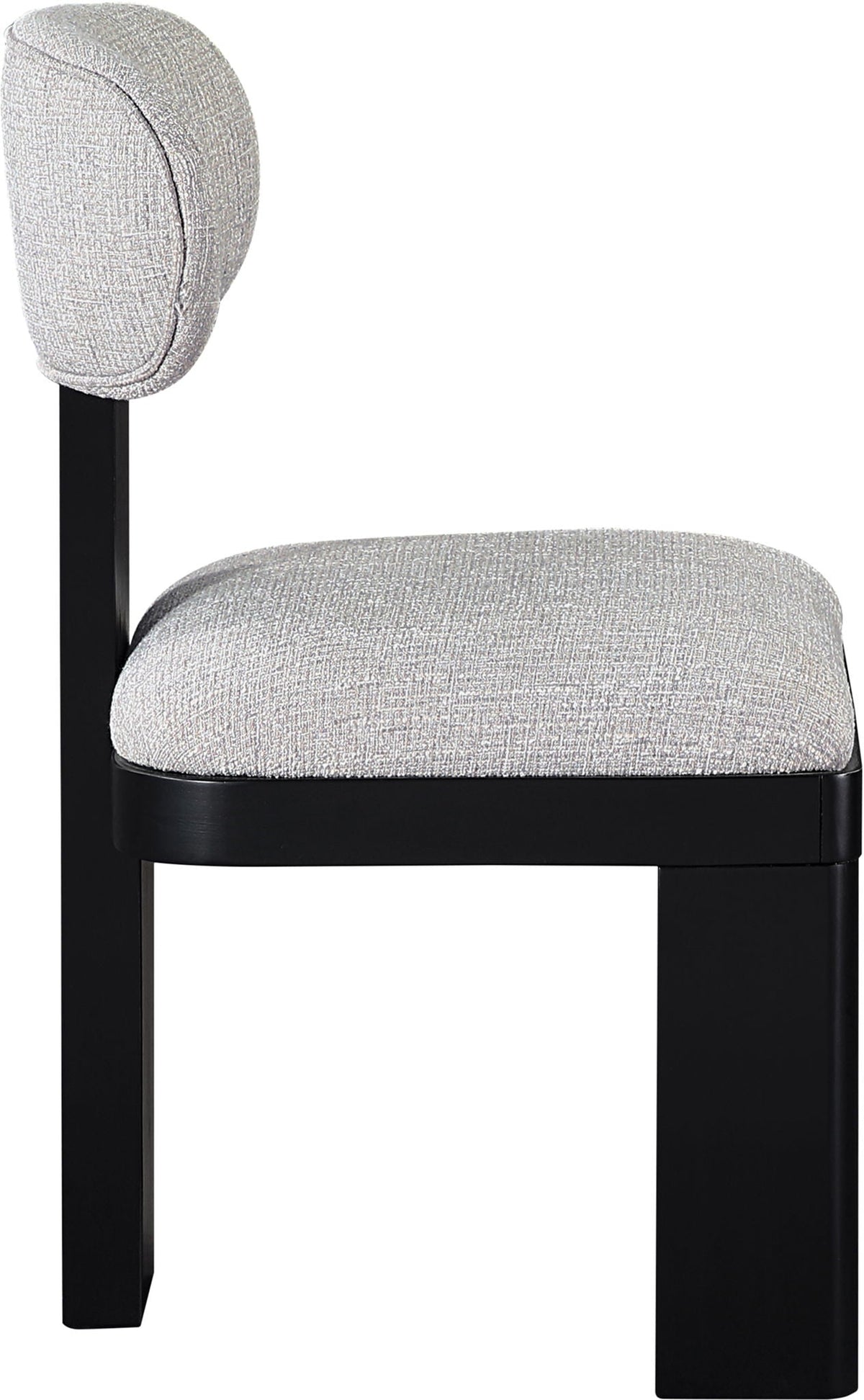 Timbra - Linen Textured Fabric Upholstered Dining Chair (Set of 2) - Black Base