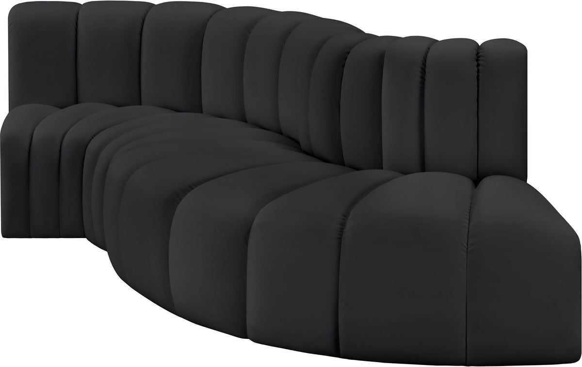 Arc - Faux Leather 4 Piece L-Shaped Modular Sofa