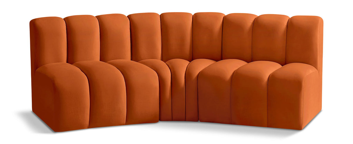 Arc - Velvet 3 Piece Modular Corner Sofa