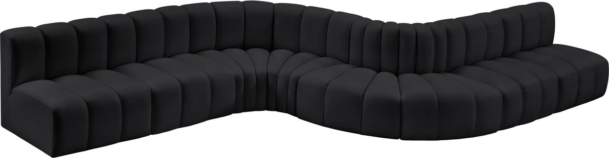 Arc - Faux Leather 8 Piece Curved Modular Sofa
