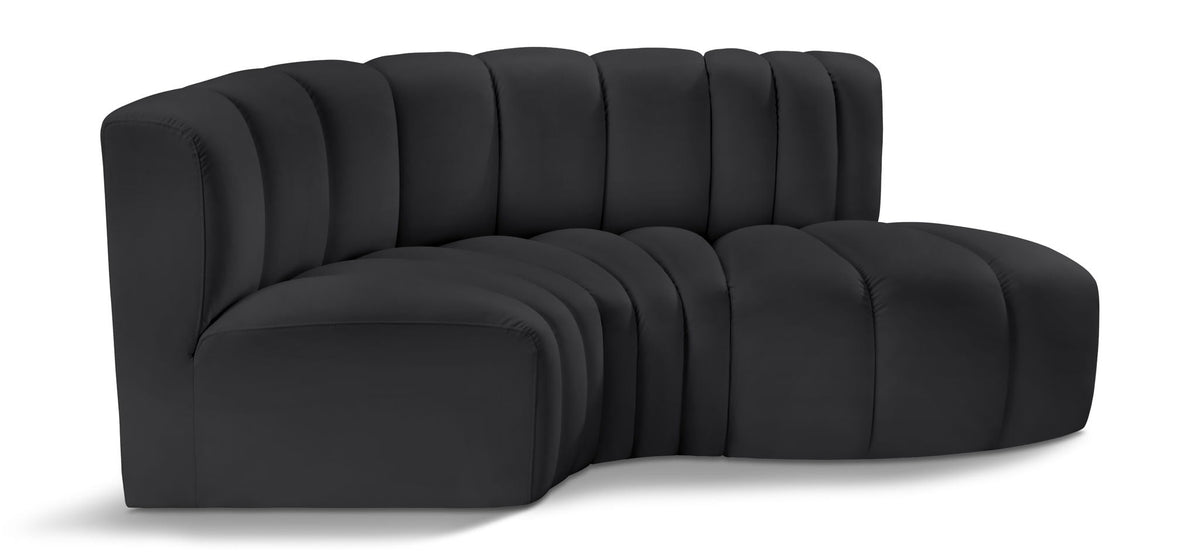 Arc - Faux Leather 3 Piece Modular L-Shaped Sofa