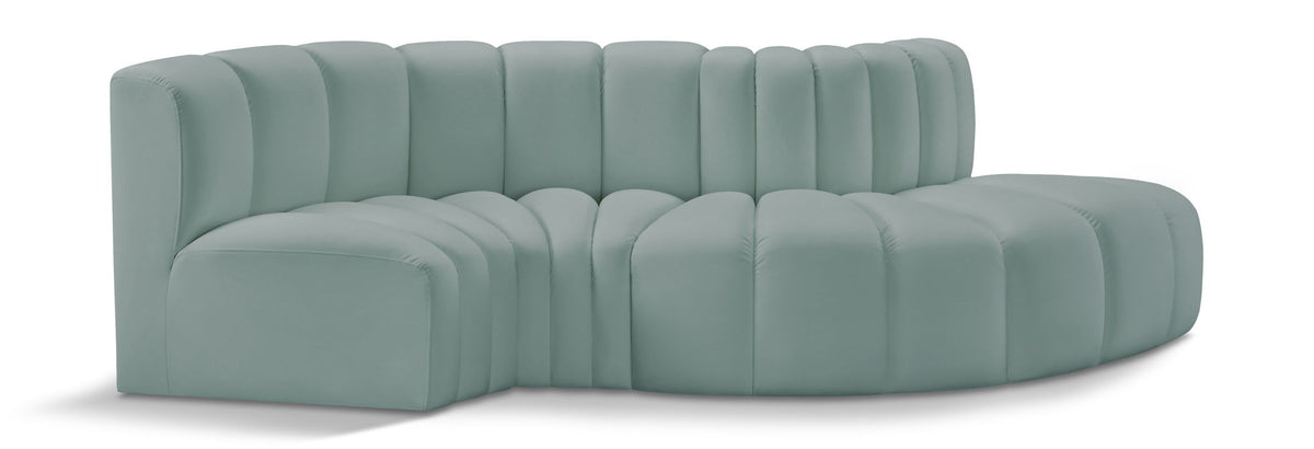 Arc - Faux Leather 4 Piece L-Shaped Modular Sofa
