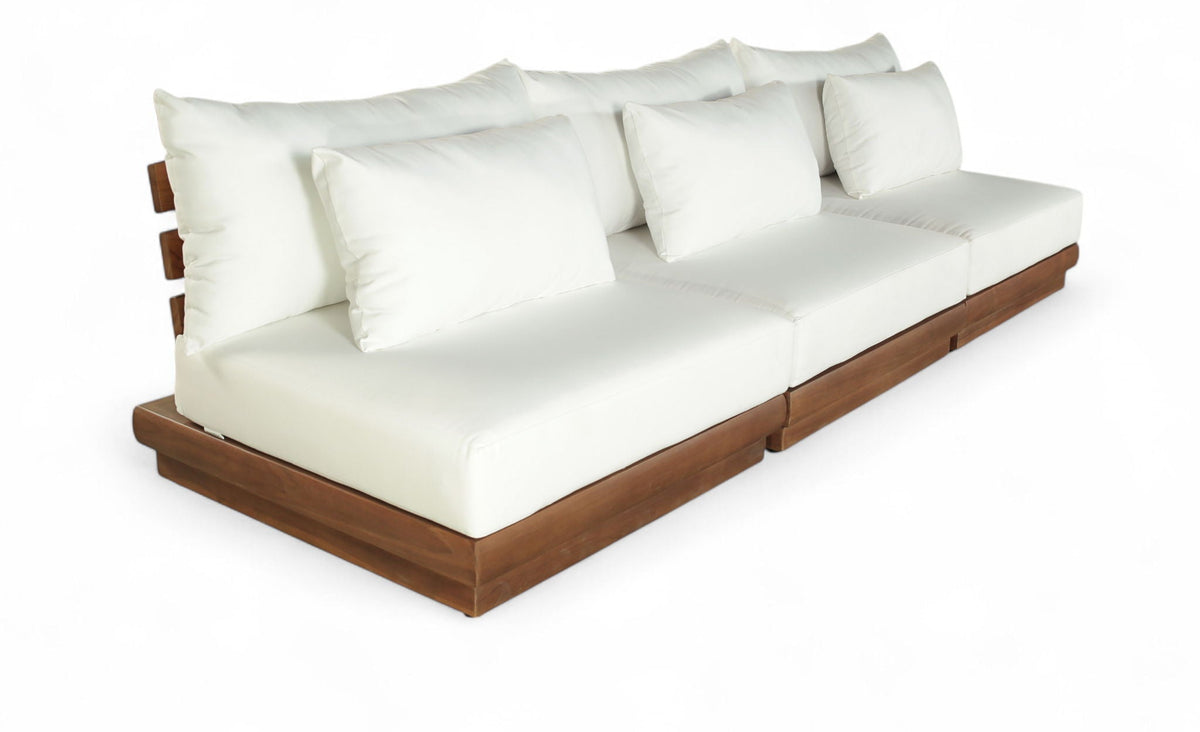 Mirella - 3 Piece Water Resistant Fabric Upholstered Outdoor Patio Modular Sofa