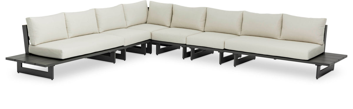 Maldives - 6 Piece Water Resistant Outdoor Patio Modular Sectional With Gray Base