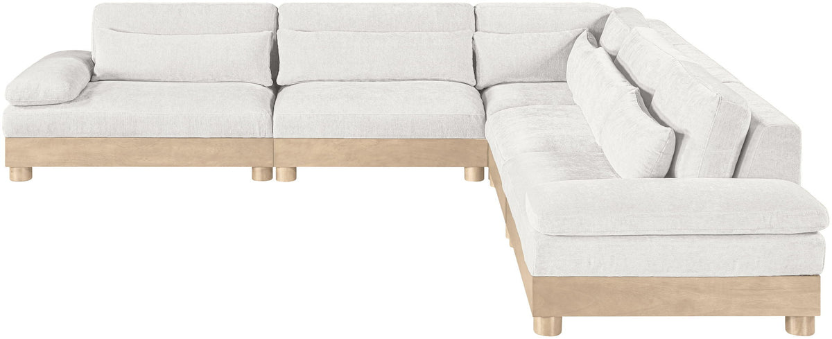 Turin - Chenille Fabric Upholstered Modular Sectional - White