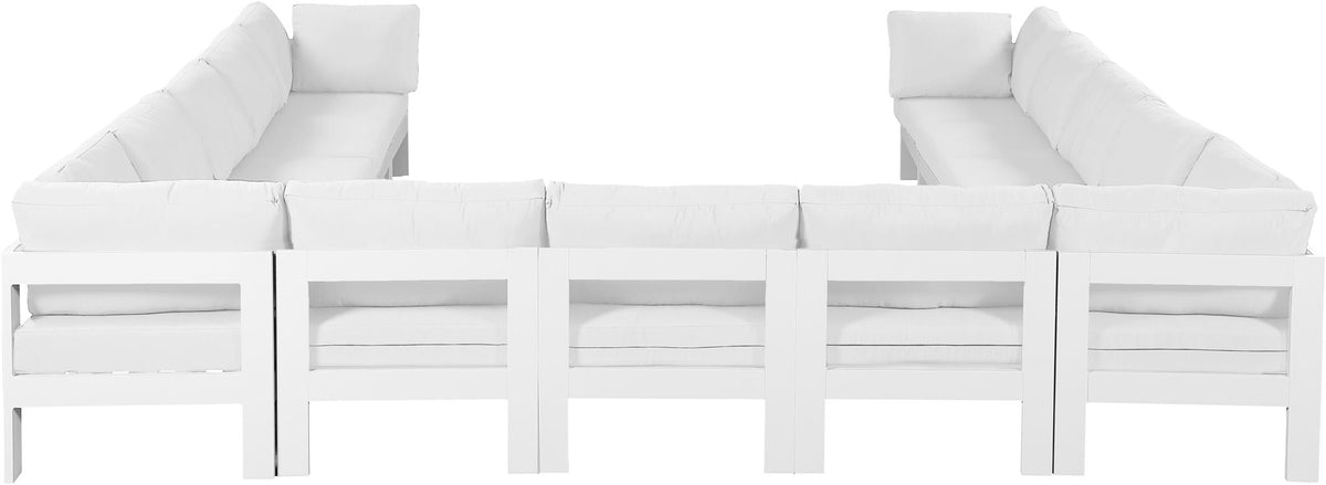 Nizuc - Outdoor Patio 13 Piece Modular Sectional With White Frame