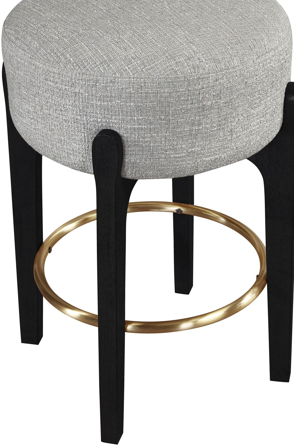 Torino - Backless Counter Stool With Brushed Black Base (Set of 2)