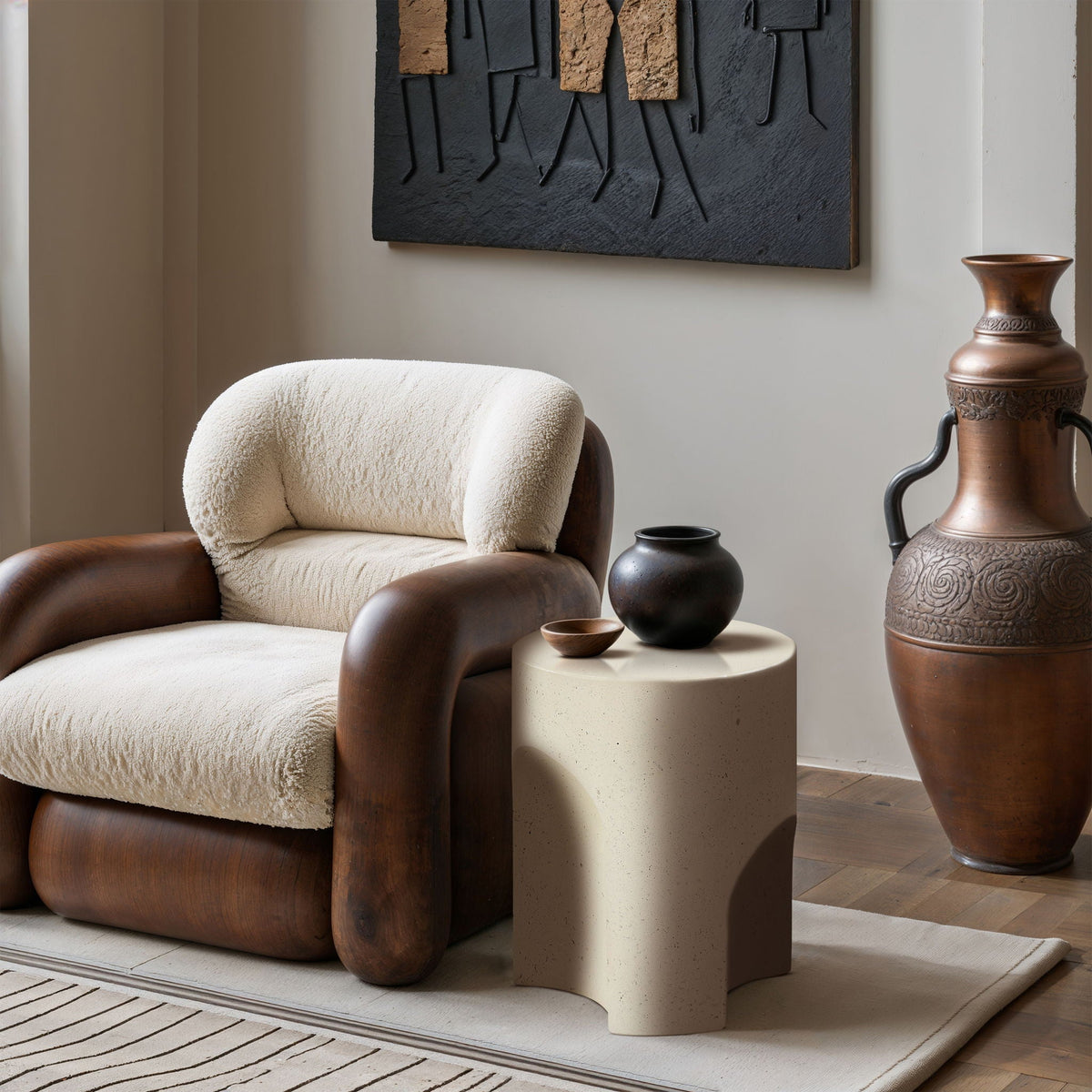 Olira - Concrete And Fiberglass Indoor / Outdoor End Table
