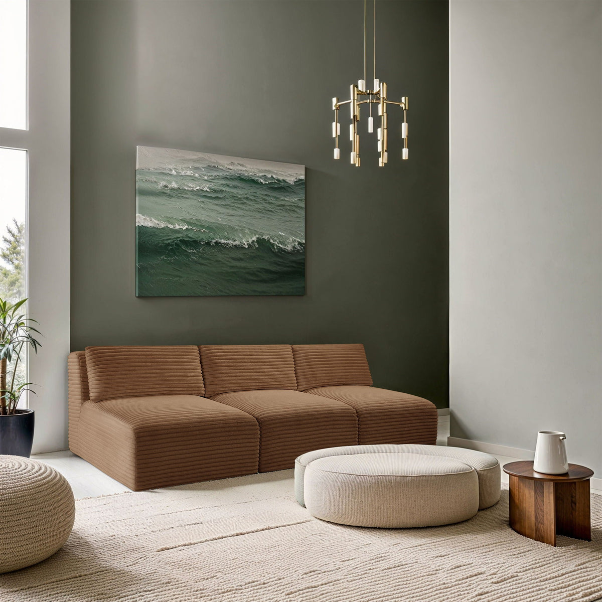 Shaggy - Fabric 3 Seat Modular Armless Sofa