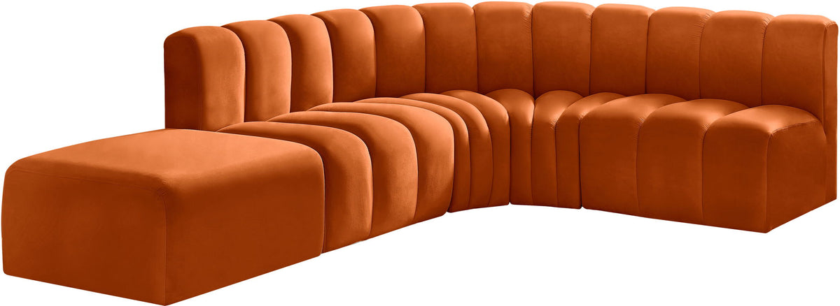 Arc - Velvet 5 Piece Corner Modular Sofa