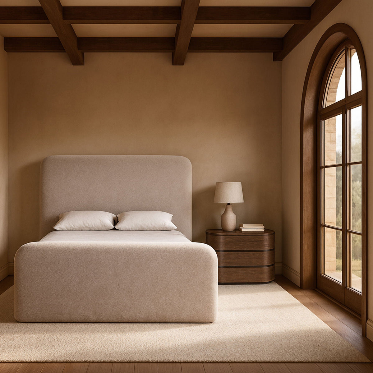 Fira - Chenille Fabric Upholstered Bed