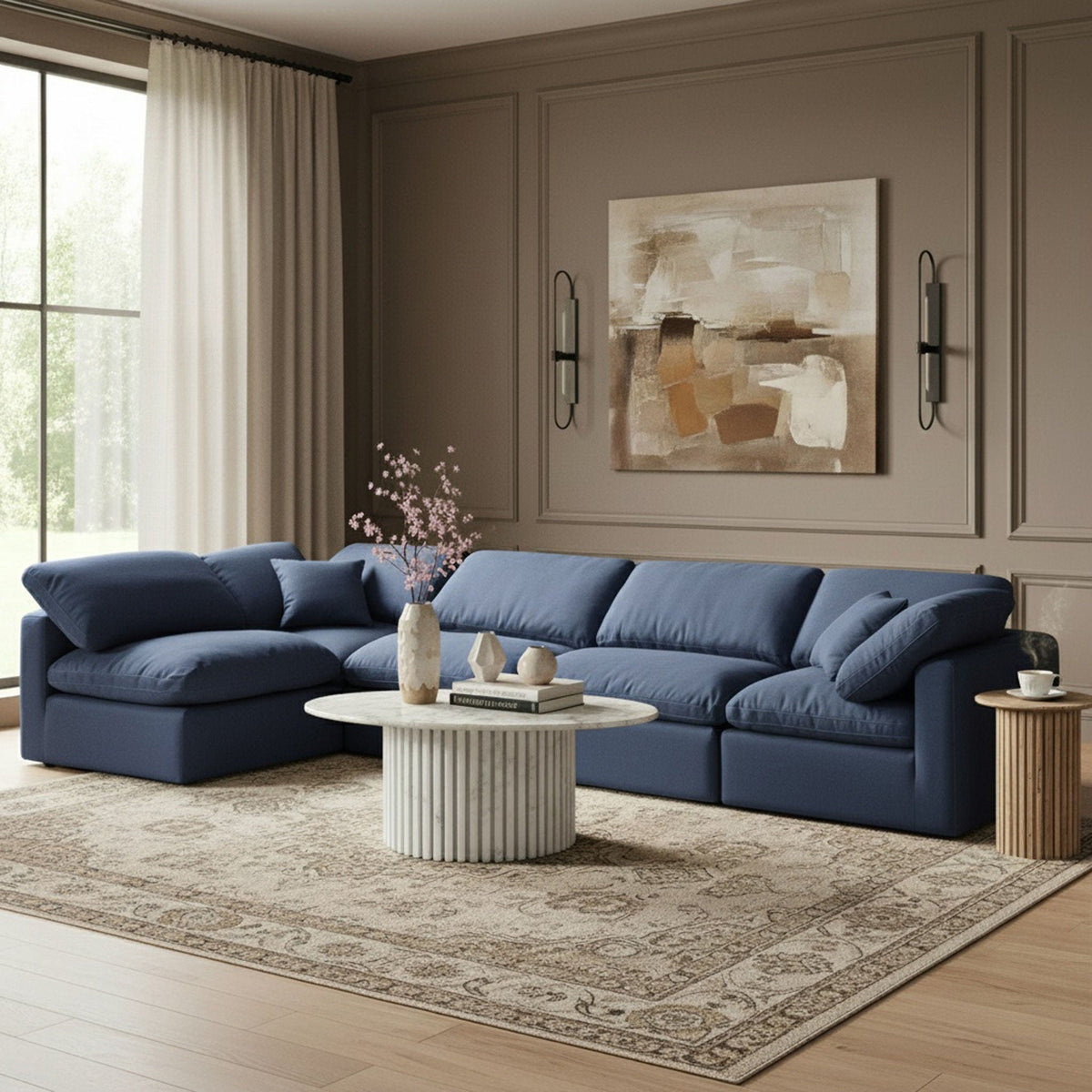 Indulge - Linen 5 Piece Modular Sectional