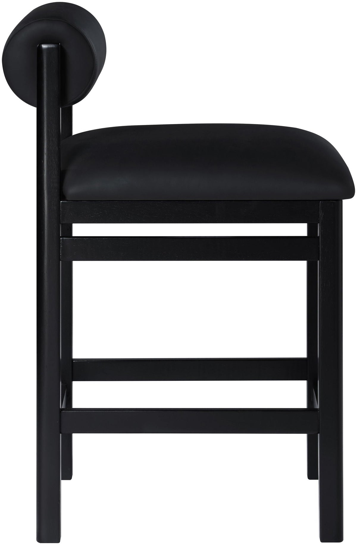 Roundhill - Faux Leather Counter Stool - Black Frame