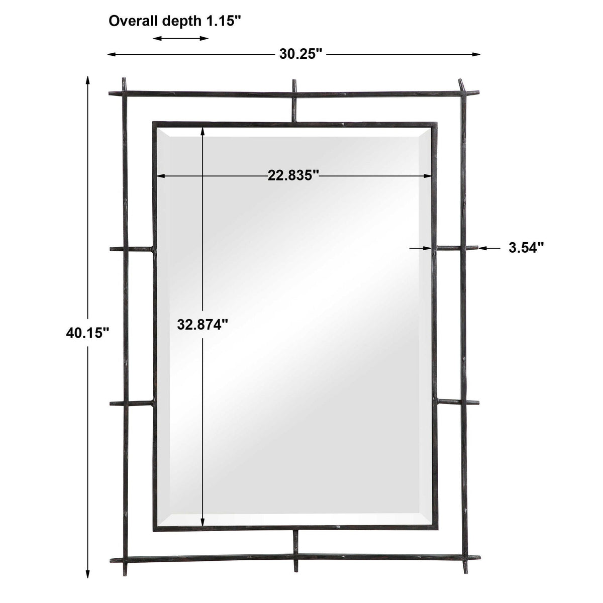 Ironworks - Industrial Mirror - Black