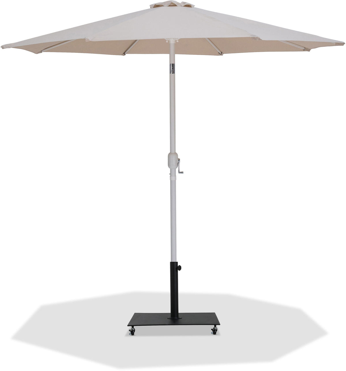 Fiji - Aluminum Patio Umbrella With Square Black And White Base
