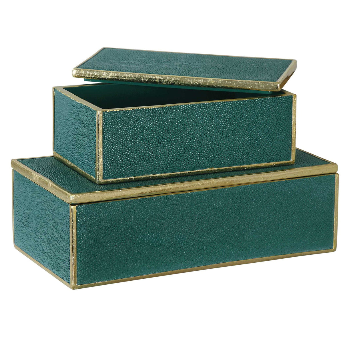 Karis - Boxes (Set of 2) - Emerald Green