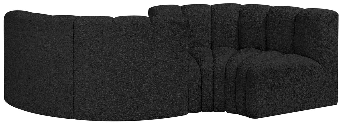 Arc - Boucle Fabric 4 Piece Curved Modular Sofa