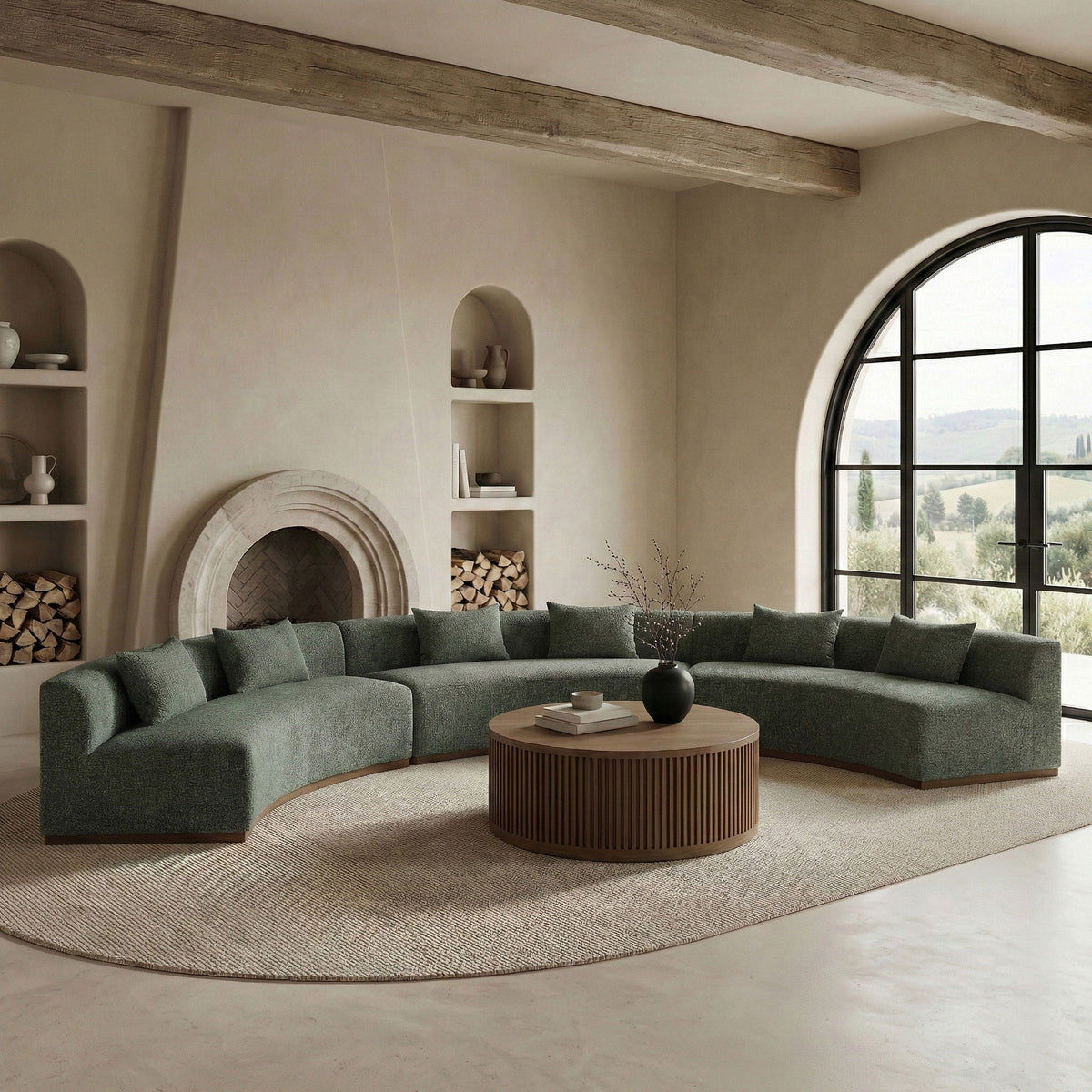 Avanti - Chenille Fabric Upholstered 3 Piece Modular Sectional
