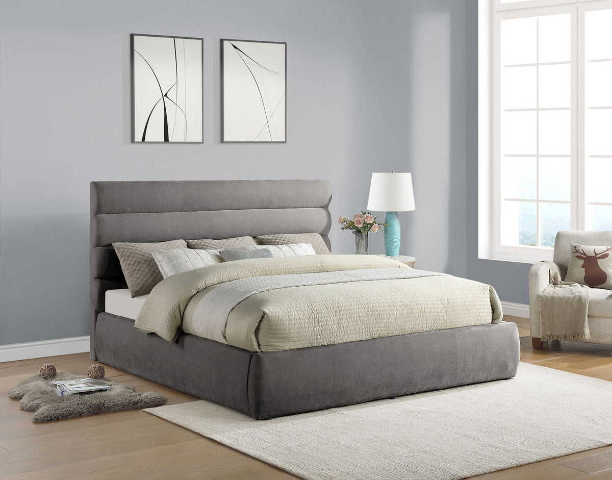 Adam - Chenille Fabric Bed With 52" Headboard