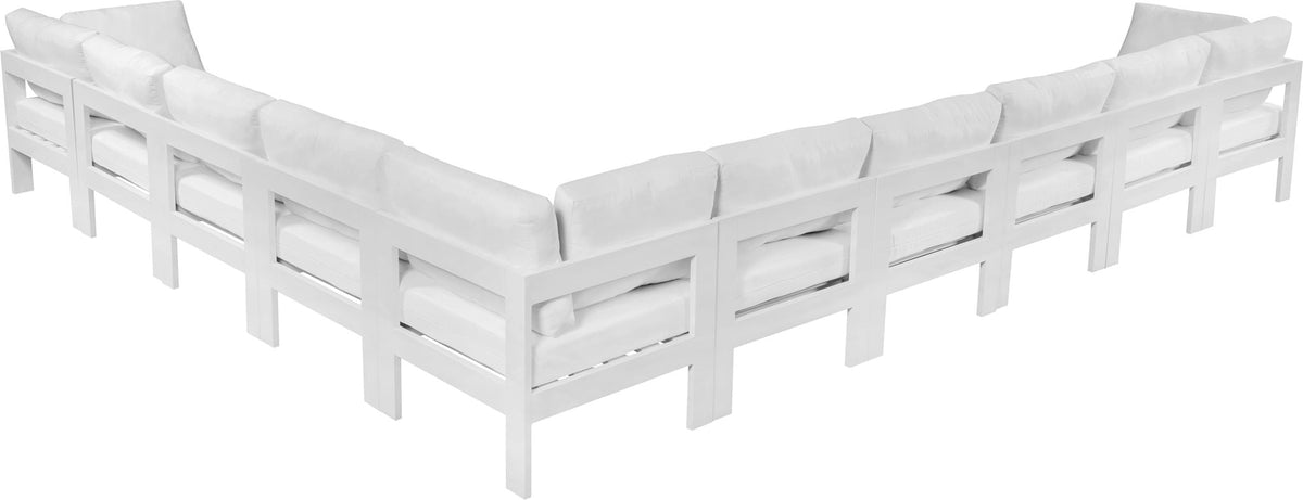 Nizuc - Outdoor Patio 10 Piece Modular Sectional With White Frame