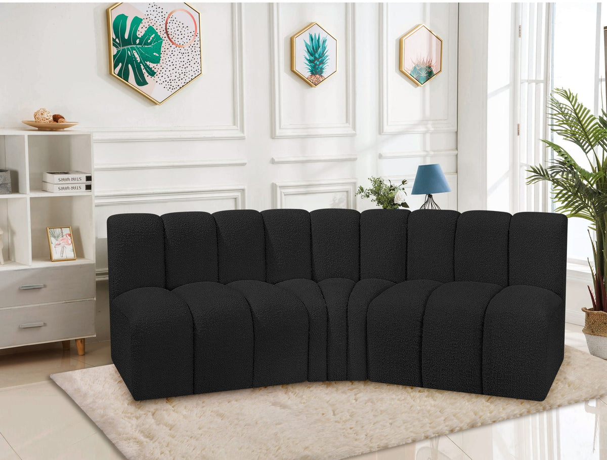 Arc - Boucle Fabric 3 Piece Modular Corner Sofa