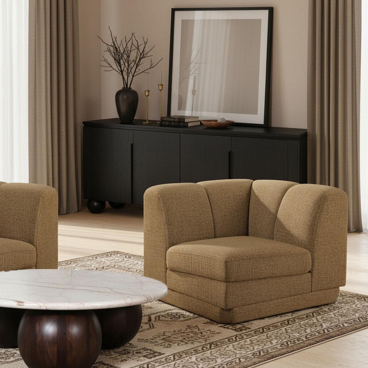 Modari - Fabric Upholstered Corner Chair