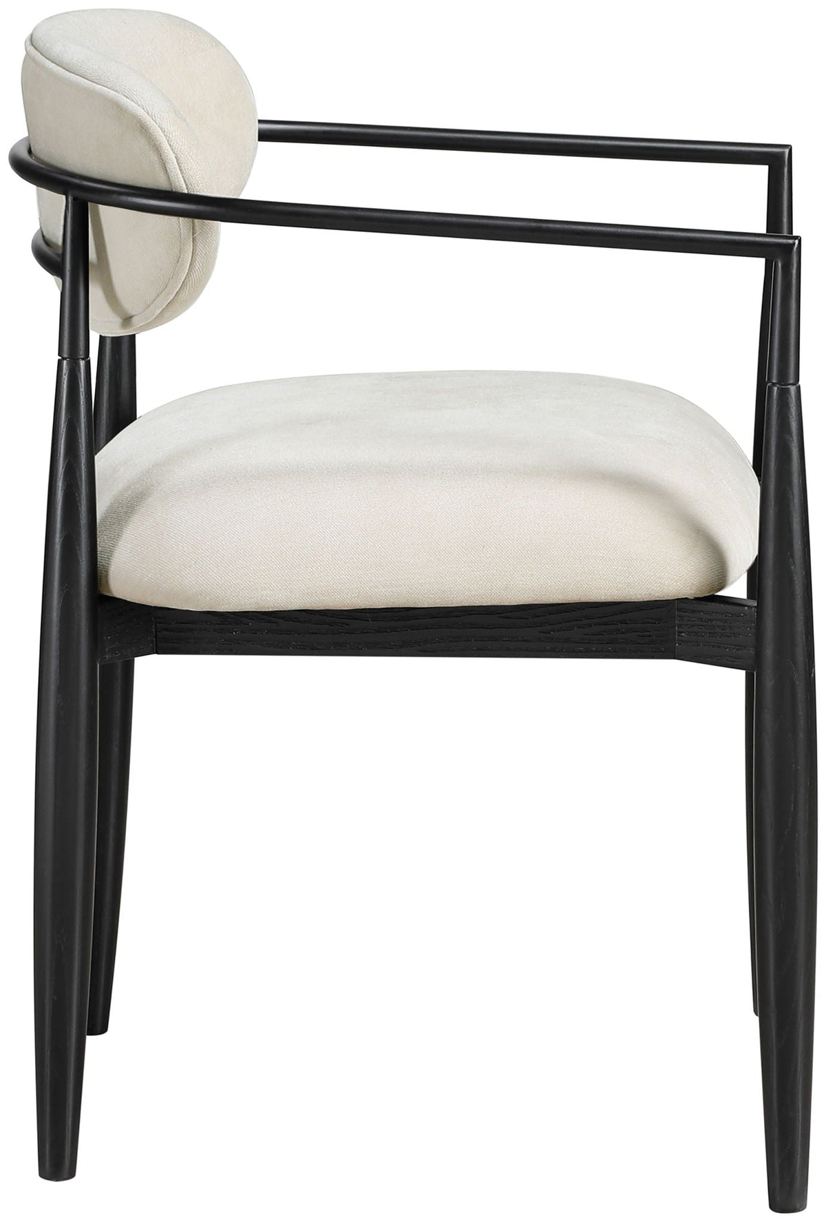 Riccio - Fabric Dining Arm Chair (Set of 2) - Black Frame