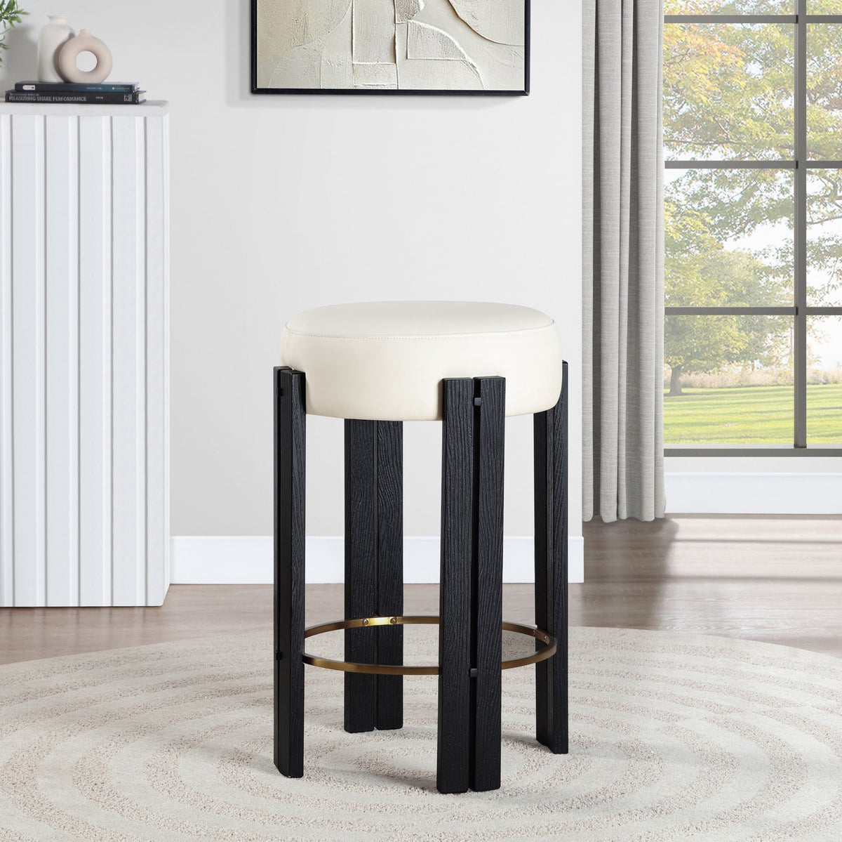 Harrison - Counter Stool With Black Legs