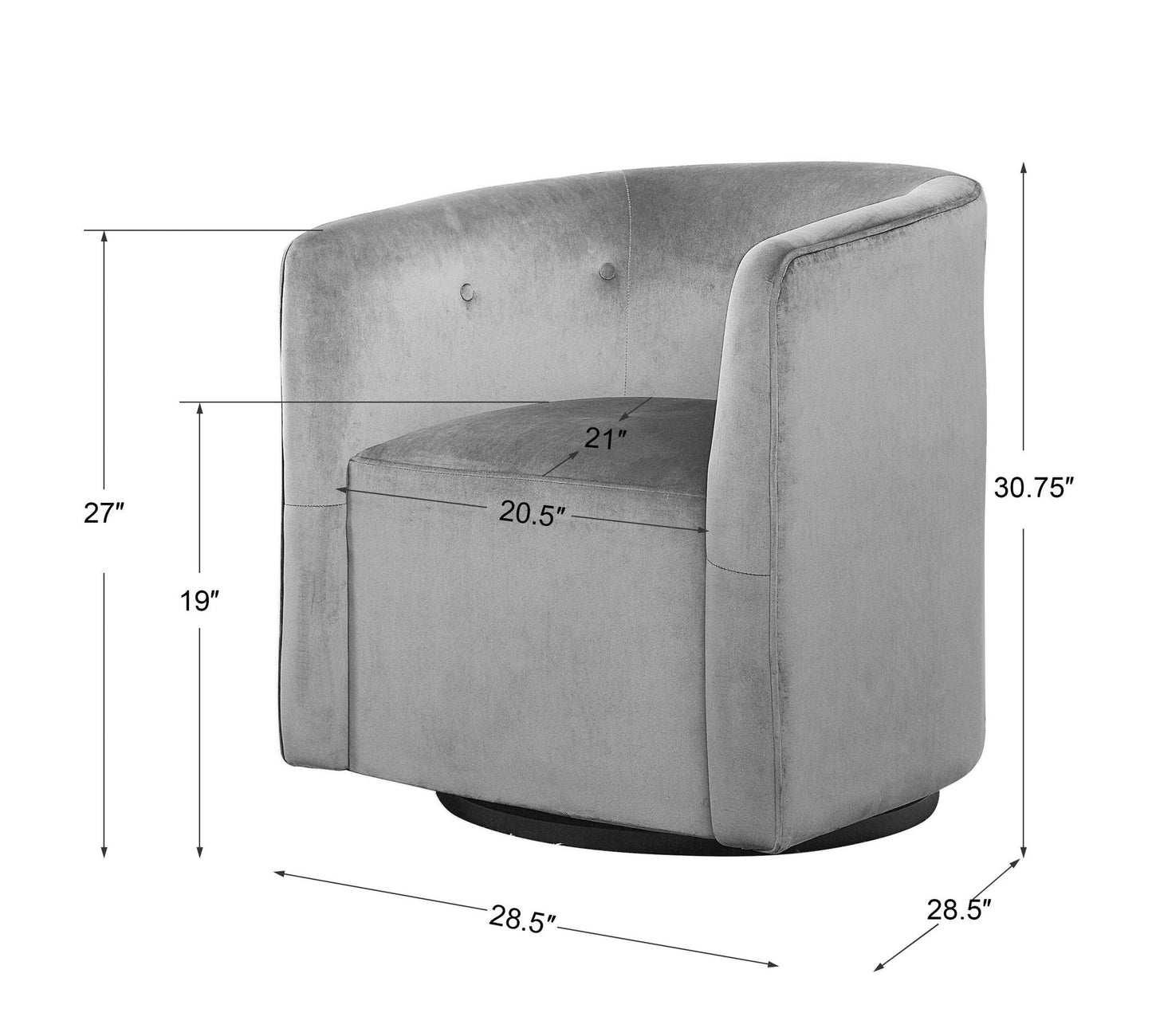 Mallorie - Swivel Chair - Blue