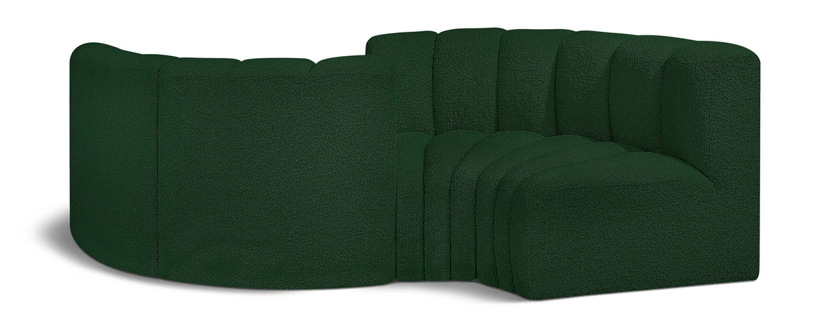 Arc - Boucle Fabric 4 Piece Curved Modular Sofa
