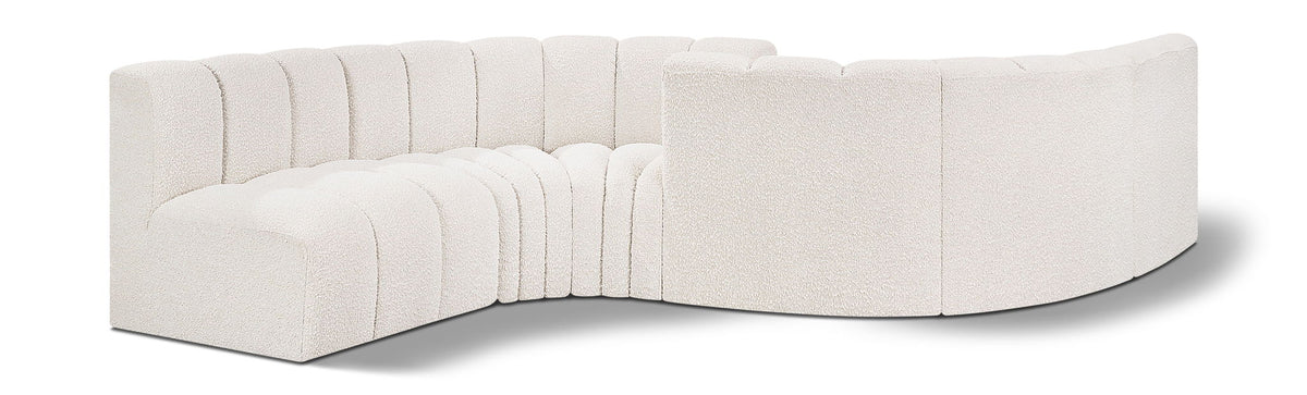 Arc - Boucle Fabric 6 Piece Modular Sofa - Black