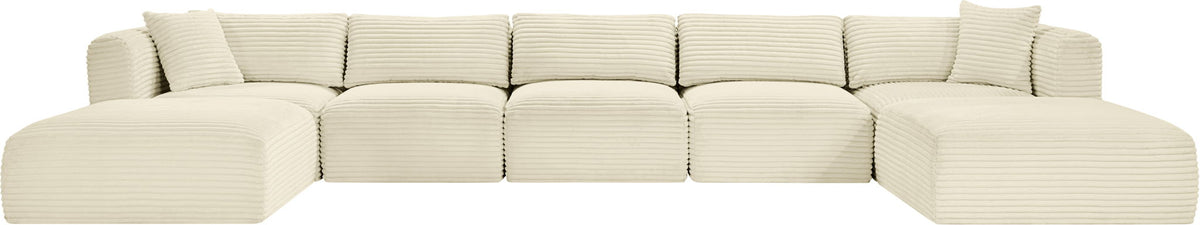 Shaggy - 7 Piece Modular Sectional With 2 Ottomans