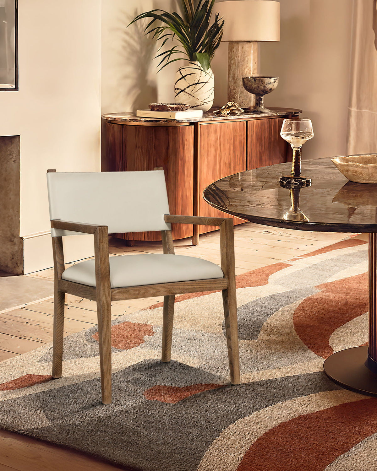 Avon - Vegan Leather Dining Arm Chair