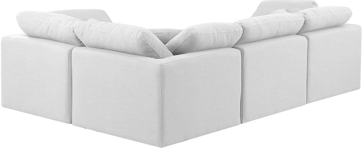 Indulge - Linen 4 Piece Modular Corner Sectional - White